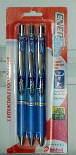 6 energel 0.5mm retractable gel pens blue ink for sale