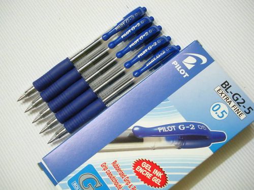 12pcs pilot g-2 0.5mm extra fine roller ball pen blue(japan) for sale