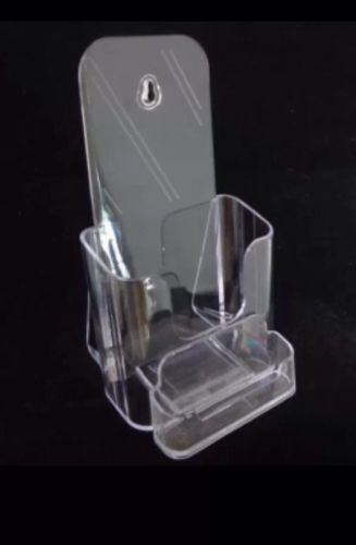 4 CLEAR TRI FOLD BROCHURE BUSINESS CARD HOLDERS FOR 4&#034; WIDE BROCHURE