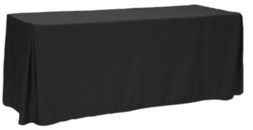 8 ft. Fitted Table Cover - Black Poly Premier