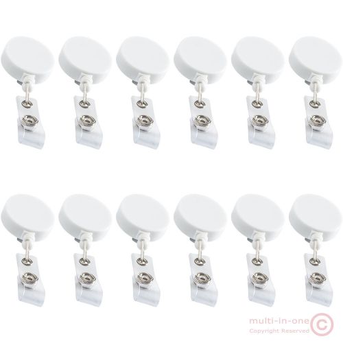 wholesale:Lot 12pc silver retractable ID card badge reel holder/belt roller clip