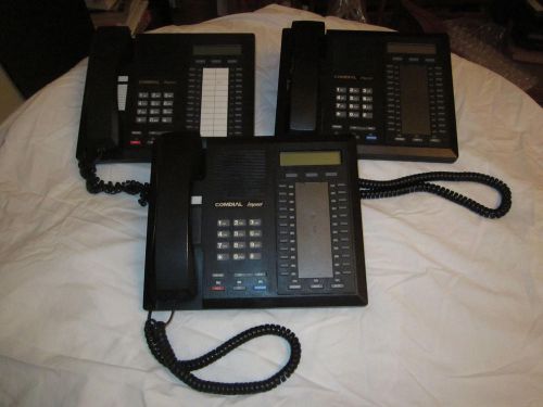 Lot of 3 COMDIAL IMPACT 8024S-GT 24 button business phones black 8024
