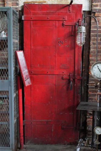 Antique Industrial Steel Fire Door~Salvaged~Vintage Metal~Urban Loft~Artifact