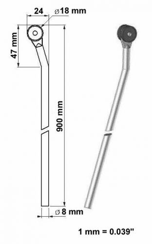 Metal Round Rods (2 pcs). 900 mm long
