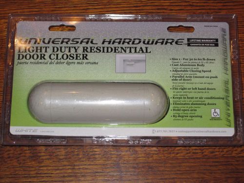 Universal hardware light duty residential door closer, white mpn: uh 4011 for sale