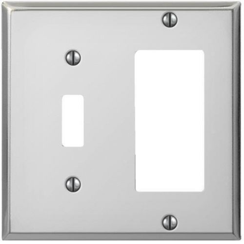 Polished Chrome Steel Combination Wall Plate-1TGL/1RCKR PC WALLPLATE