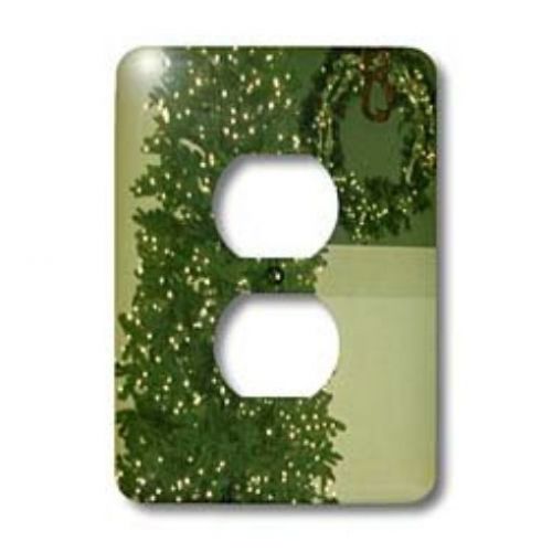 3dRose LLC lsp_45298_6 Christmas Tree and Wreath Photography 2-Plug Outlet Cover