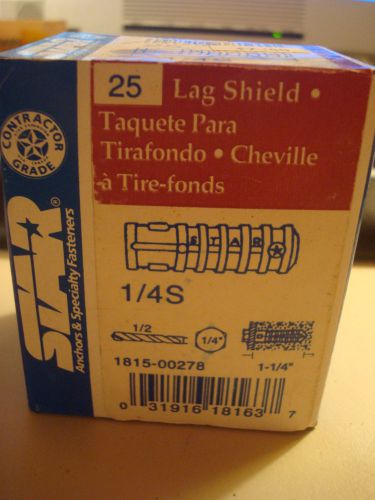 25 masonry concrete lag shield bolt shield expansion anchor fastener 1/4 x 1-1/4 for sale