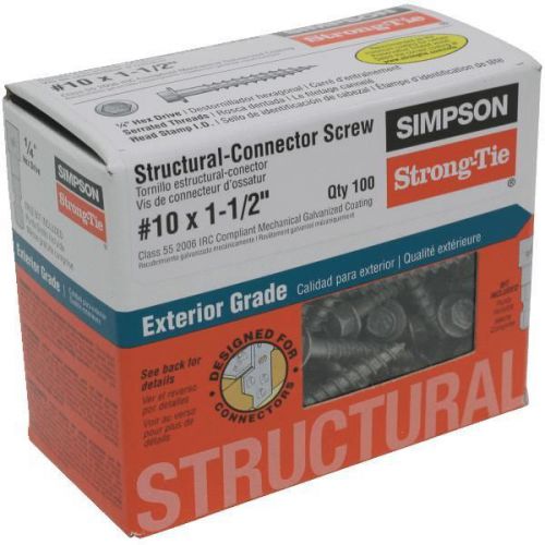 Simpson Strong-Tie SD10112R100 Wood Screw-100 #10X1-1/2 WD SCREW