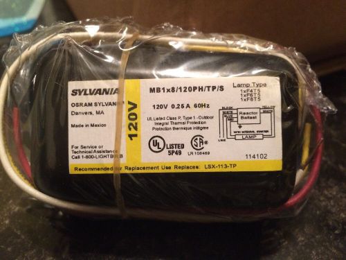 Sylvania ballast  mb1x8/120ph/tp/s-srnk for sale