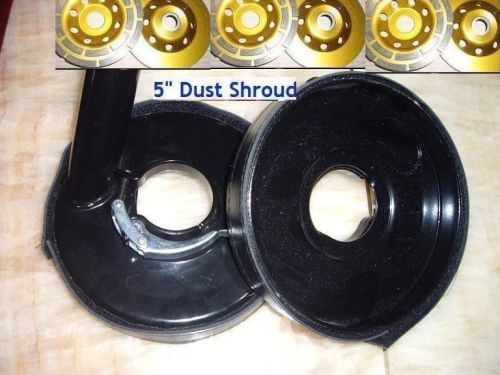 Metal 5&#034; dust shroud for grinders concrete 4 pcs 5&#034; diamond cup wheel free ship for sale