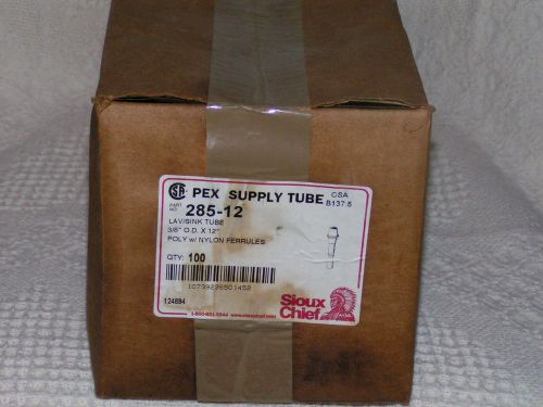 SIOUX CHIEF 285-12 12&#034; PEX SUPPLY TUBE 100 COUNT