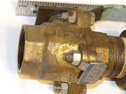 Jamesbury 1 1/2&#034;  ball valve brass with j p ward elbow. industrial free shipping for sale