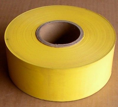 YELLOW BLANK CAUTION TAPE 3&#034; X 1000 FT ROLL 2 ML THICK NEW FULL LENGTH