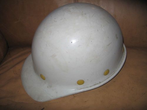 Vintage SEI fibre metal hard hat helmet fiber white