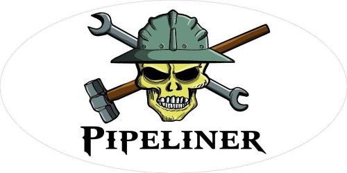 3 - Pipeliner Skull Oilfield Roughneck Hard Hat Helmet Sticker H310