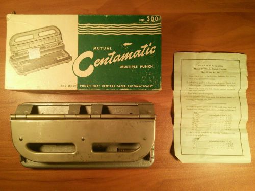 MUTUAL CENTAMATIC MULTIPLE PUNCH NO. 300 with BOX &amp; INSTRUCTIONS - Made in USA
