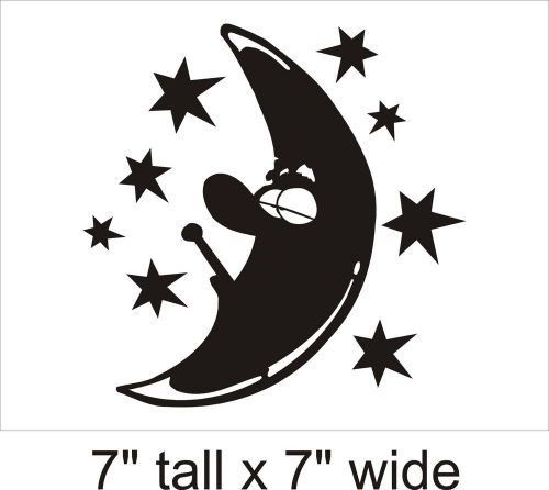 2X Smiley Moon Silhouette Decal Vinyl Car i Pad Laptop Window Wall Sticker-FA56