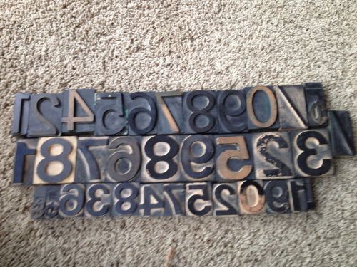 ~*34 Vintage Letterpress Wood Printing Blocks~Type~Numbers &amp; Extras~2 &amp; 3 Inch*~