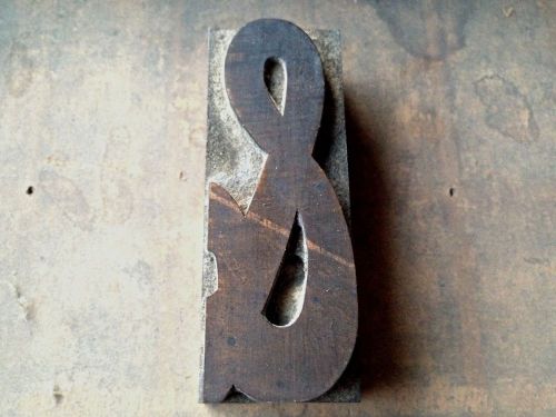 Antique letterpress printers wood type AMPERSAND &amp;