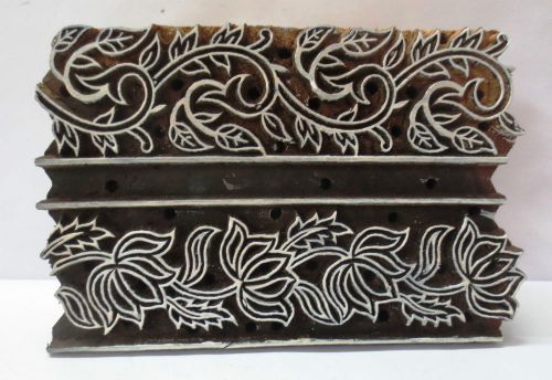 VINTAGE WOODEN CARVED TEXTILE PRINTING ON FABRIC BLOCK STAMP HOME DECOR HOT 100