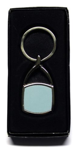 Metal oval square shape keyring with sublimation print insert for heat press a90 for sale