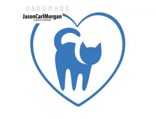 JCM® Iron On Applique Decal, I Love My Cat Sky Blue