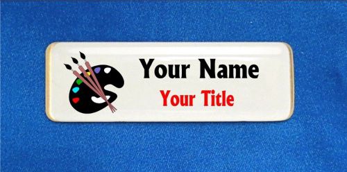 Artist Palette Custom Personalized Name Tag Badge ID Art Teacher School Painter