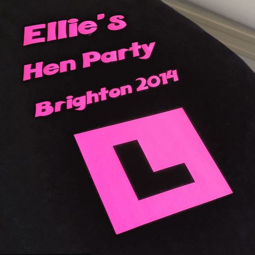 PERSONALISED L-PLATE IRON-ON T-SHIRT TRANSFER FOR HEN PARTY DOS IDEAS BRIDESMAID