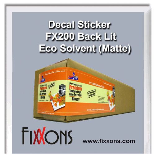 Decal Sticker FX200 Back Lit (Matte) - Eco-solvent 36&#034; x 50&#039; (5 Rolls)