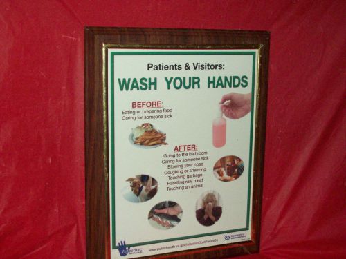 Department Of Veterans Affairs WASH YOUR HANDS Sign/Plaque