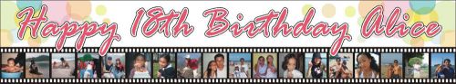 2ftX10ft Personalized Happy (10th - 18th) Birthday Banner with 10-18 your photos