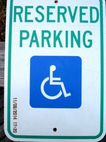 Reserved parking with handicapped symbol sign 12&#034;x18&#034; heavy gauge aluminum signs for sale