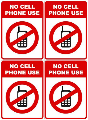 4 Pack Signs - No Cell Phone Use - Don&#039;t Talk Text At Work Business Commercial