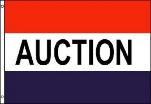 AUCTION Flag Advertising Banner Store Pennant Sign 3x5 Indoor Outdoor Auctions