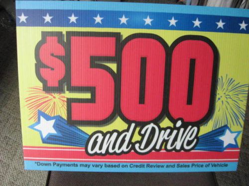 $500 Down Signs for Car Dealers