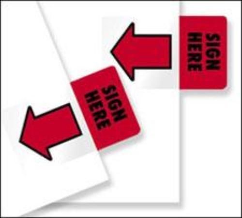 Redi-Tag Page Flags Red - Sign Here