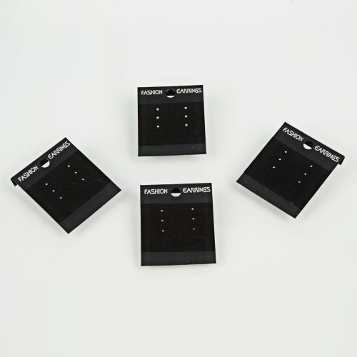 Lot100 Black Ear Hooks Earring Plastic Display Cards 2.05x1.69&#034;/ 5.20x4.30cm