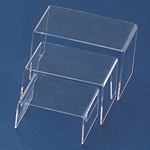 COUNTER TOP DISPLAY JEWELRY DISPLAYS ACRYLIC 7&#034;, 6&#034;,5&#034; HIGH LARGE RISERS SET