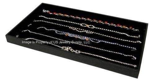 2 Black Trays 6 Slot Black Necklace Pendant Chain Display