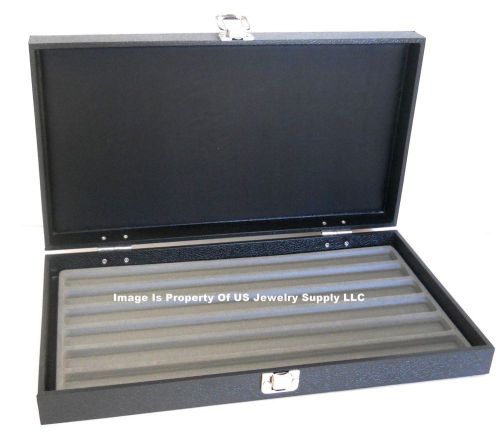 12 Solid Top Lid Grey 6 Slot CollectorsJewelry Organizer Display Cases