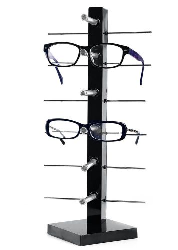 Plastic Acrylic Stainless Eyeglass Holder Eyeglass Display Stand 6 Pair Black