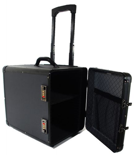 Black aluminum travel case trade show jewelry trays for sale