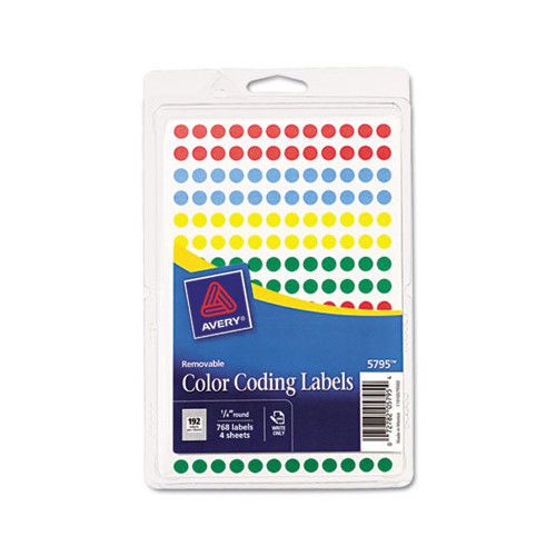 Avery Removable Self-Adhesive Round Color-Coding Labels Assorted