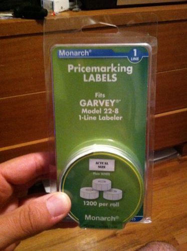 6 garvey pricemarking 22-8 one-line label rolls labels white 925125 avery cosco for sale