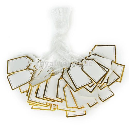 500pcs jewelry watch display merchandise price tags rectangular label tie string for sale