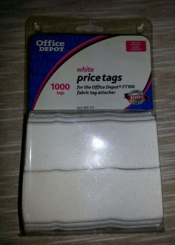 Office Depot White Price Tags 1000pk for FT100 or Monarch Fabric Tag Attacher