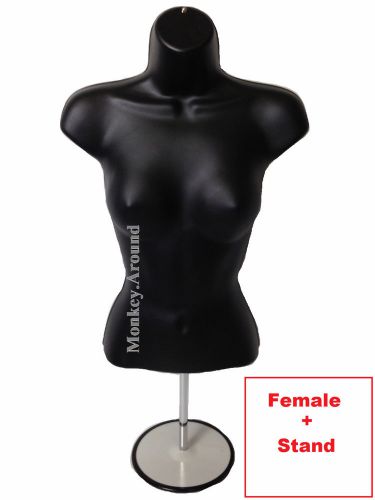 Black Mannequin Female Torso Body Dress Form + Stand Display Women Clothing New