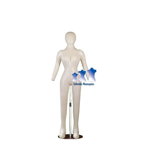 Inflatable female full-size with head &amp; arms,ivory and aluminum adjustable stand for sale