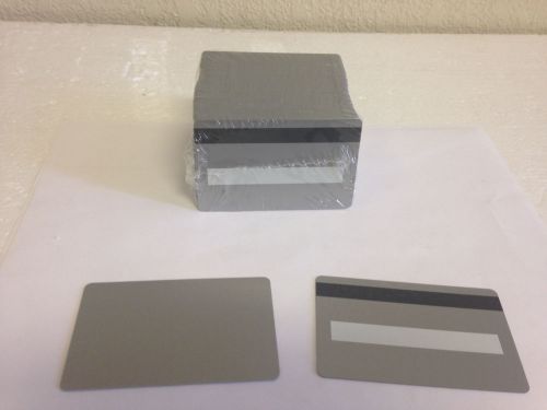 100 silver cr80 pvc cards hico magstripe 2 track w/ signature panel - id printer for sale